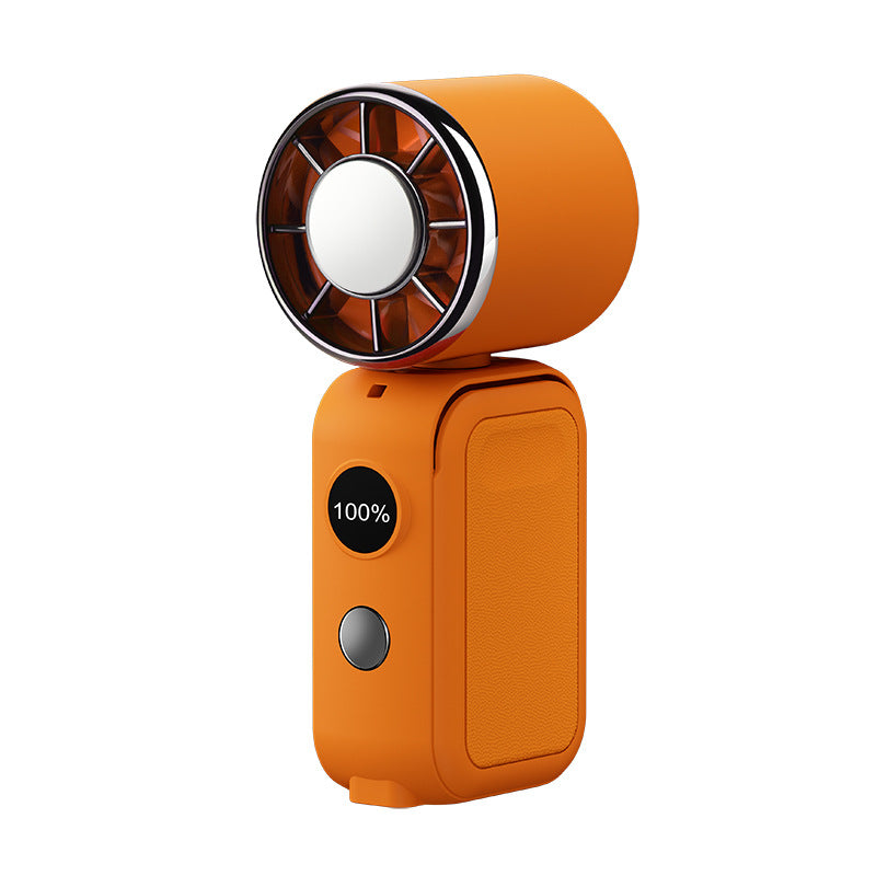 RAKUFAN™★【SNSで話題】ランキング1位 冷却機能付きの折りたたみ式携帯ファン。磁気対応で、手持ち・腰掛け・首掛けが可能。