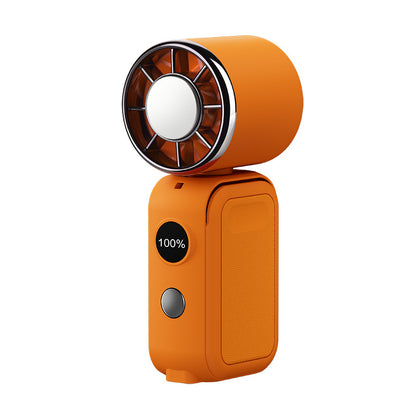 RAKUFAN™★【SNSで話題】ランキング1位 冷却機能付きの折りたたみ式携帯ファン。磁気対応で、手持ち・腰掛け・首掛けが可能。